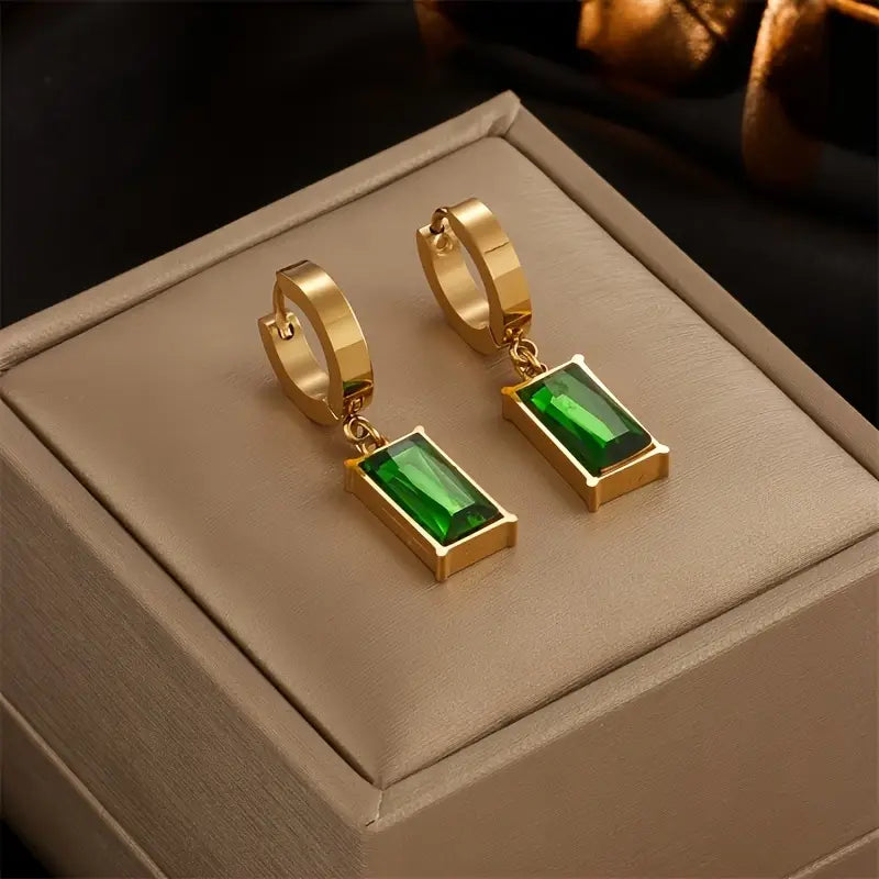 Women’s 3-Piece Green Zirconia Snake & Collarbone Jewelry