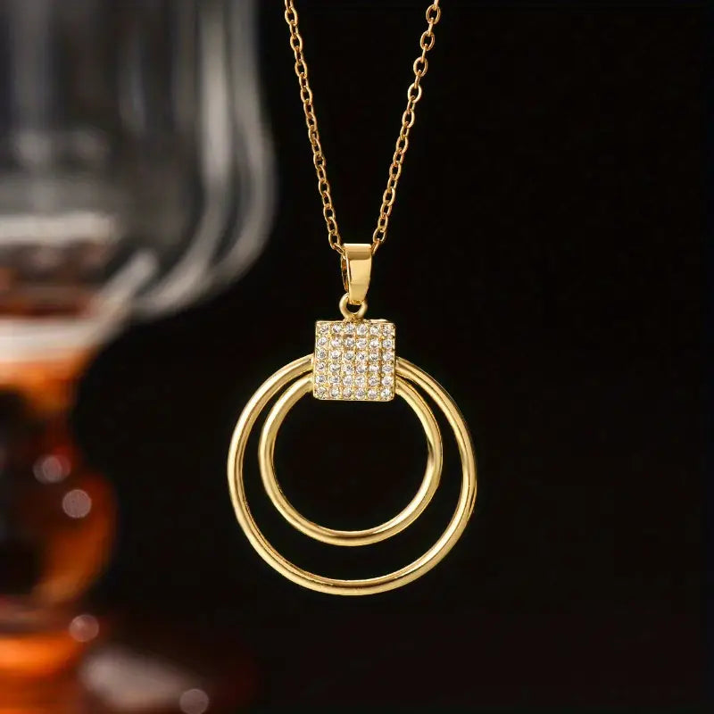 Elegant Gold Cubic Square Geometric Jewelry